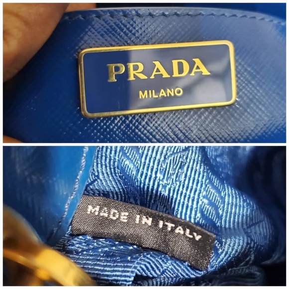 Authentic Prada Saffiano Patent Leather Front Pocket Double Zip Lux Tote - Picture 10 of 11